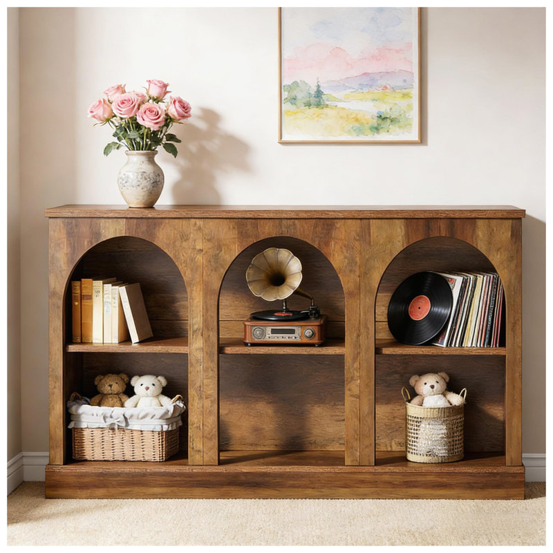 Table d'appoint rustique, table d'entrée pratique, console, Brun rustique