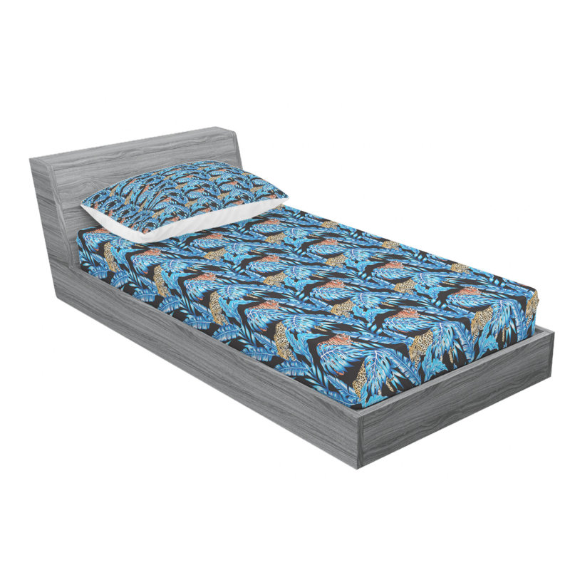 Microfiber Floral Sheet Set, Twin Sheet Set + Fitted Sheet + 1 Pillowcase