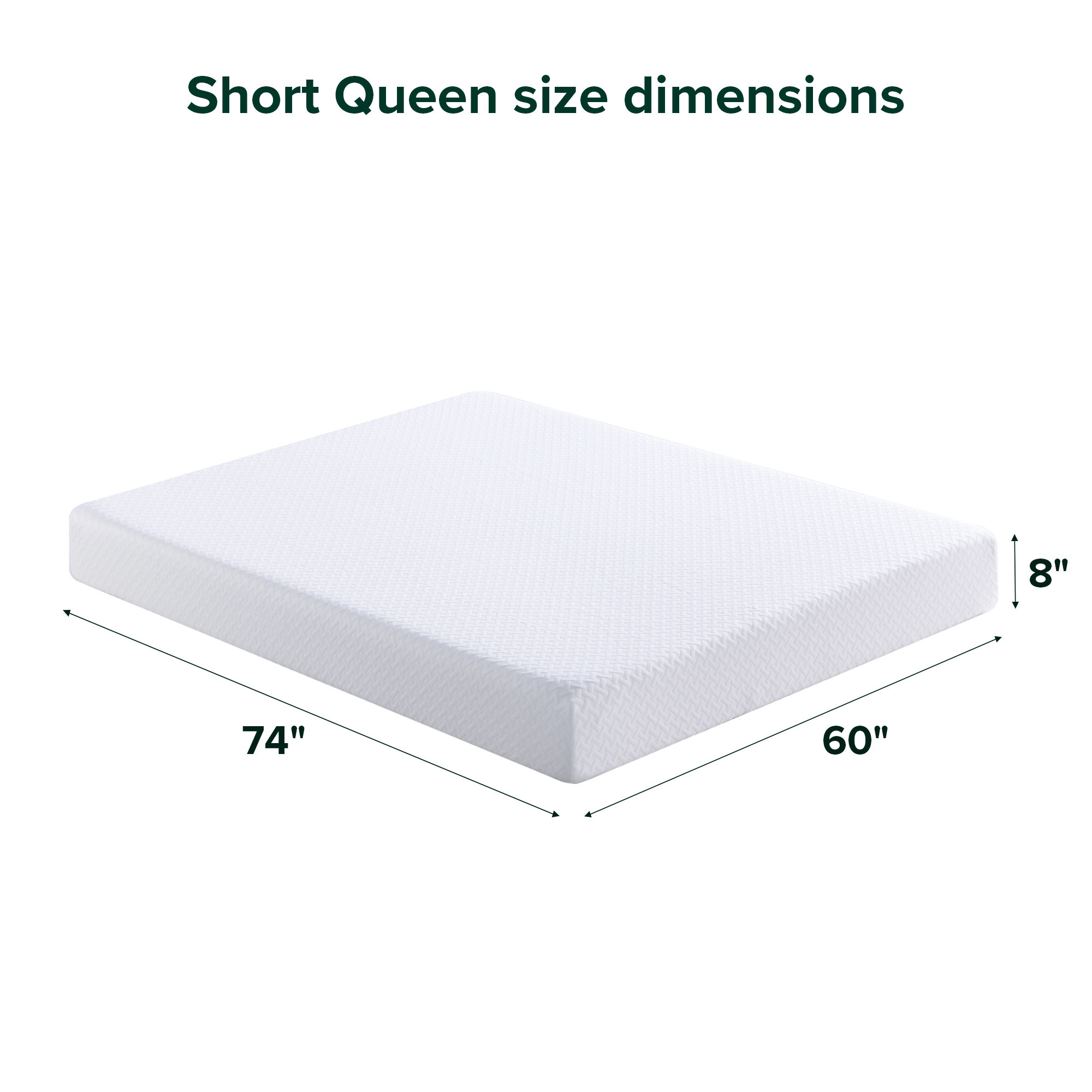 Sleep by Wayfair™ Medium Cooling Gel Memory Foam Mattress, Short Queen, 8"