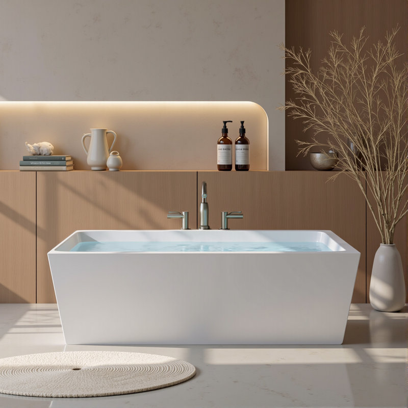 59" Solid Surface Freestanding Bathtub