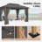 10X13 Wavy Design Garden Canopy With Wood-Grain Steel Frame, Weather-Resistant Fabric & Anti-Mosquito Mesh For Outdoor Use-112608672