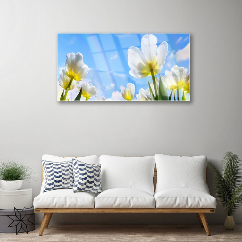 Floral Flowers - Unframed Photograph on Glass