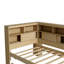 Lit de jour simple en bois avec lit gigogne et tablettes de rangement USB-589853009