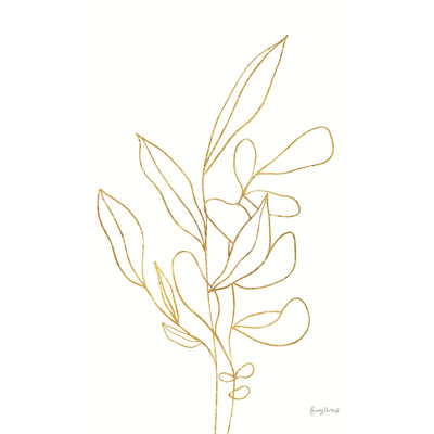 Rooted Florals V Gold by Becky Thorns - Wrapped Canvas Painting