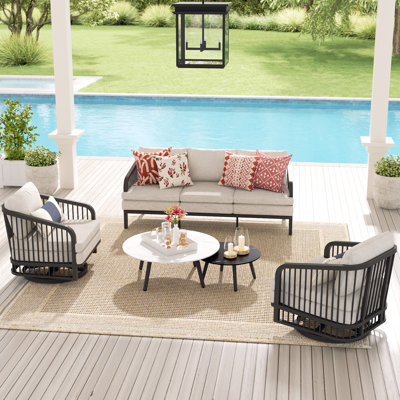 Ensemble de conversation pivotante en aluminium pour 5 personnes Asheville