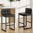 Sturdy Modern Low-Back Counter Height Bar Stools with Metal Frame and Faux Leather Upholstery-1241350255-1241350243