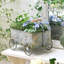 Jardinière vintage en forme de brouette en métal avec poignées en bois (fleurs non comprises)