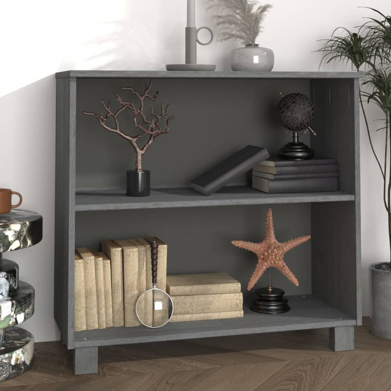 Buffet de rangement en bois massif Hamar HAMAR, Gris foncé