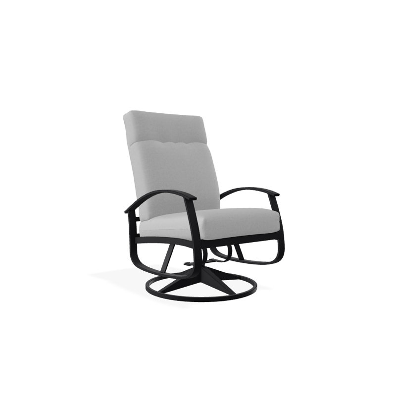Chaise de patio pivotante avec coussins Askar, Éblouissement, Blanc P50, Blanc brillant
