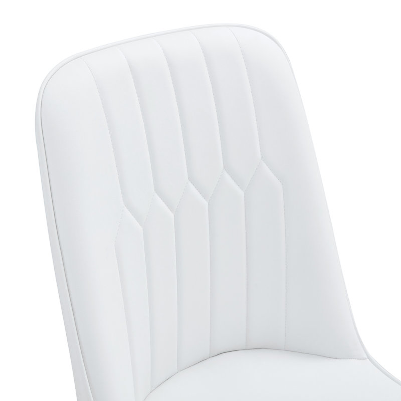 Modern Minimalist Dining Chair, White, Gold, 4