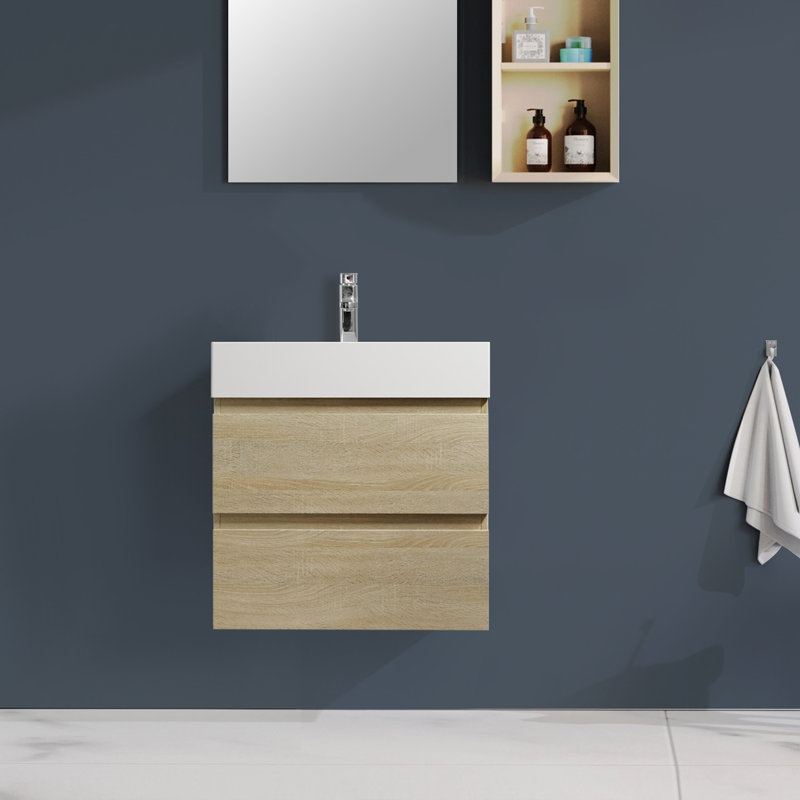 Meuble-lavabo mural avec lavabo Topcraft, 35"  , Imitation chêne