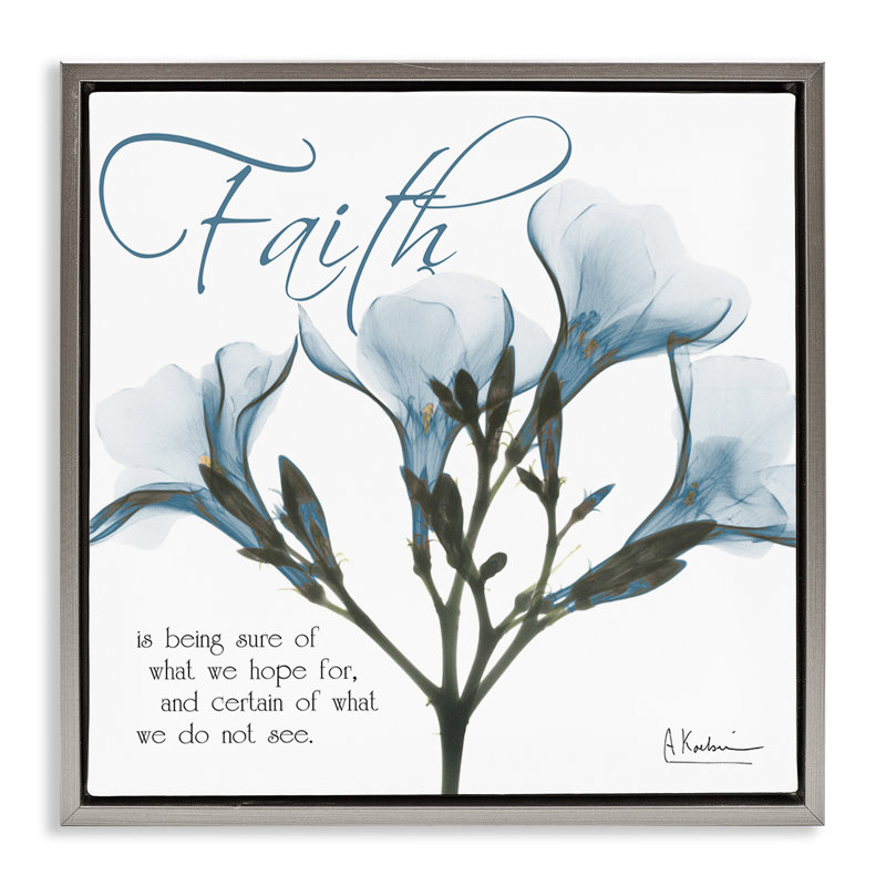 Art mural encadré "Faith", Cadre flottant gris lustré, H 18 po x l 18 po