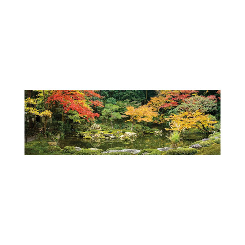Panoramic View Of A Japanese Garden In Autumn Season, Kyoto, Japan by Jan Becke - Wrapped Canvas Panoramic Print