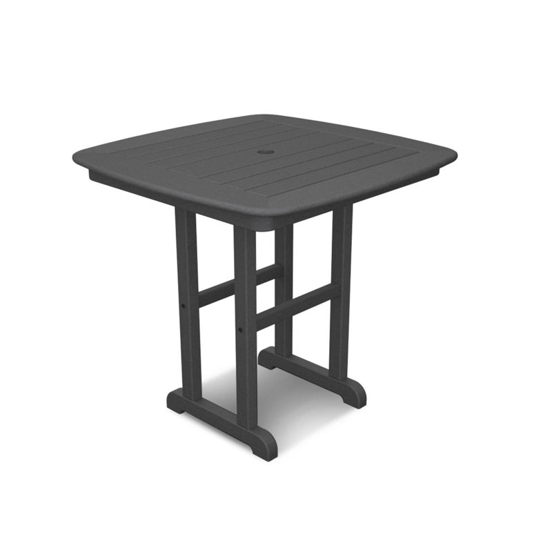 POLYWOOD Nautical 31" Dining Table, Slate Gray