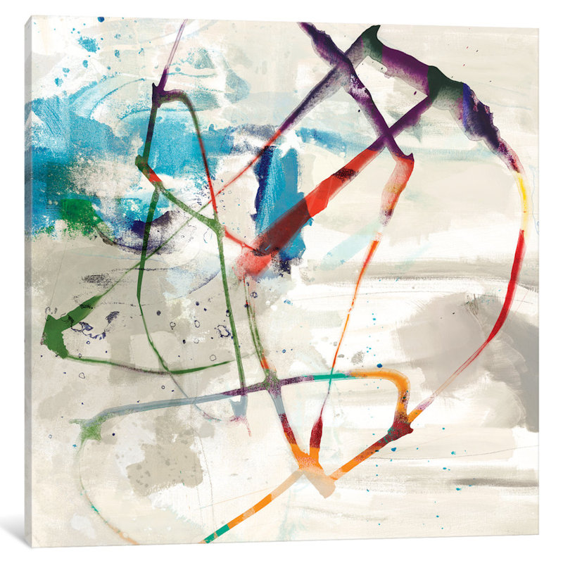 « ludique intention ii », reproduction d’art sur toile tendue, H 12 po x l 12 po x P 1,5 po