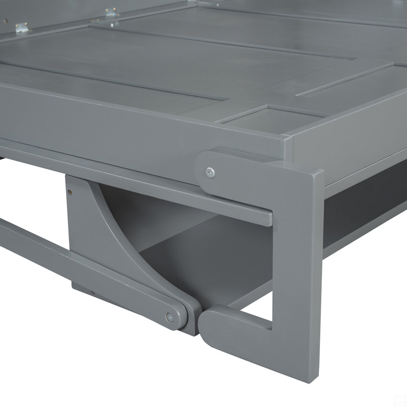 Lit escamotable double, Gris