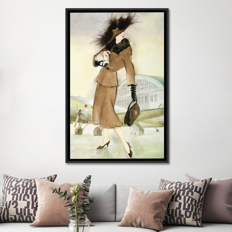 «Vintage Lady I», impression sur toile, H 26 po x l 18 po x P 1,5 po, Toile avec cadre noir, Pas de tapis