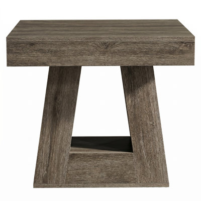 24" 2-Tier Rustic Wooden  Side End Table