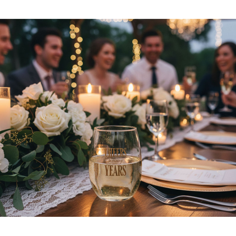 Wine Glass Cheers To Many Years