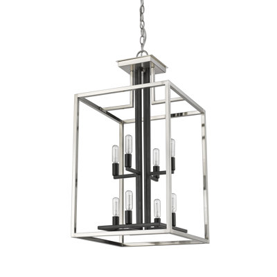 Lustre rectangulaire lanterne 8 lumières Bedsworth