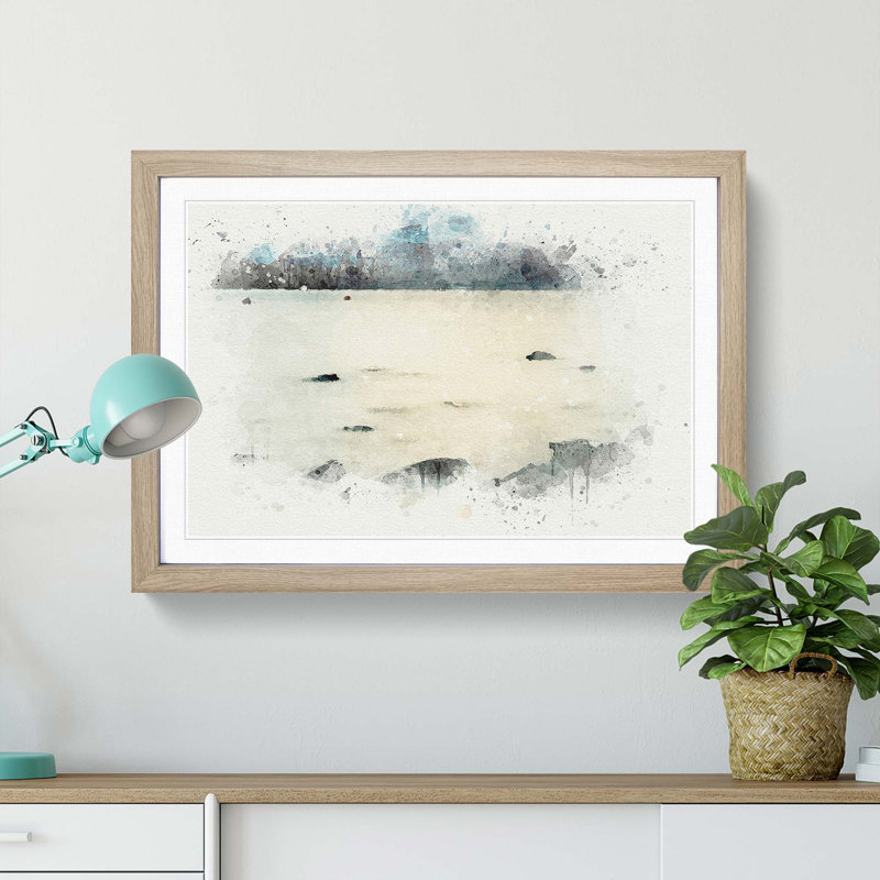 Lake Ullswater in Cumbria in Abstract - Picture Frame Graphic Art Print, Oak Framed, 62cm H x 87cm W x 2cm D