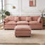 Canapé modulaire de 105 po en tissu chenille rembourré-540219825