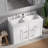 Disar 48" Double Bathroom Vanity Drawer With Carrara Quartz Top-side Splash&back Splash-110954379