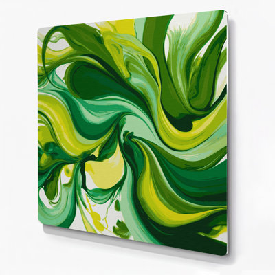 Lyrical Abstraction 64 Green Metal Wall Art