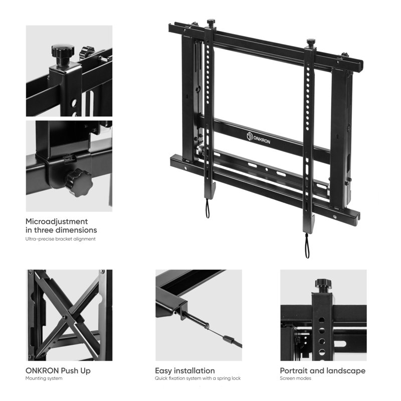 Black Steel Pop Out Video Wall Mount for 40-70 Inch Screens
