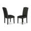 Ensemble de table de salle à manger 6 pièces - 4 chaises en PU noir, un banc de salle à manger et 1 table de cuisine - Finition noire brossée-114791562-114791565