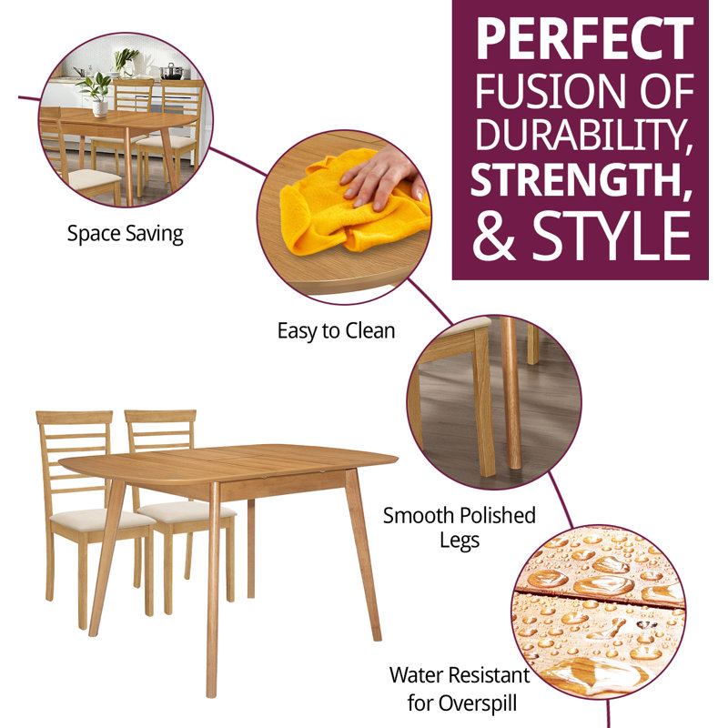 Aston Butterfly Extending Table With 4 Ledbury Chairs