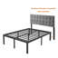 Structure de lit en métal noir Amylia robuste de 16 po, aucun sommier tapissier requis et lit plateforme facile à assembler-801640862