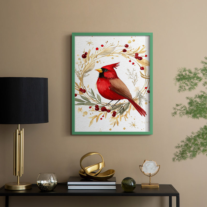 «Christmas Holiday Art CMLXVIII», reproduction d'art encadrée - bois massif, H 30 po x l 24 po, Vert