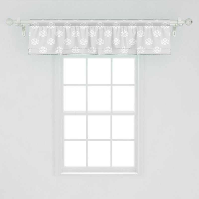 Ambesonne Botanical Valance Pack of 2 Minimalistic Succulent Pearl and White_108519