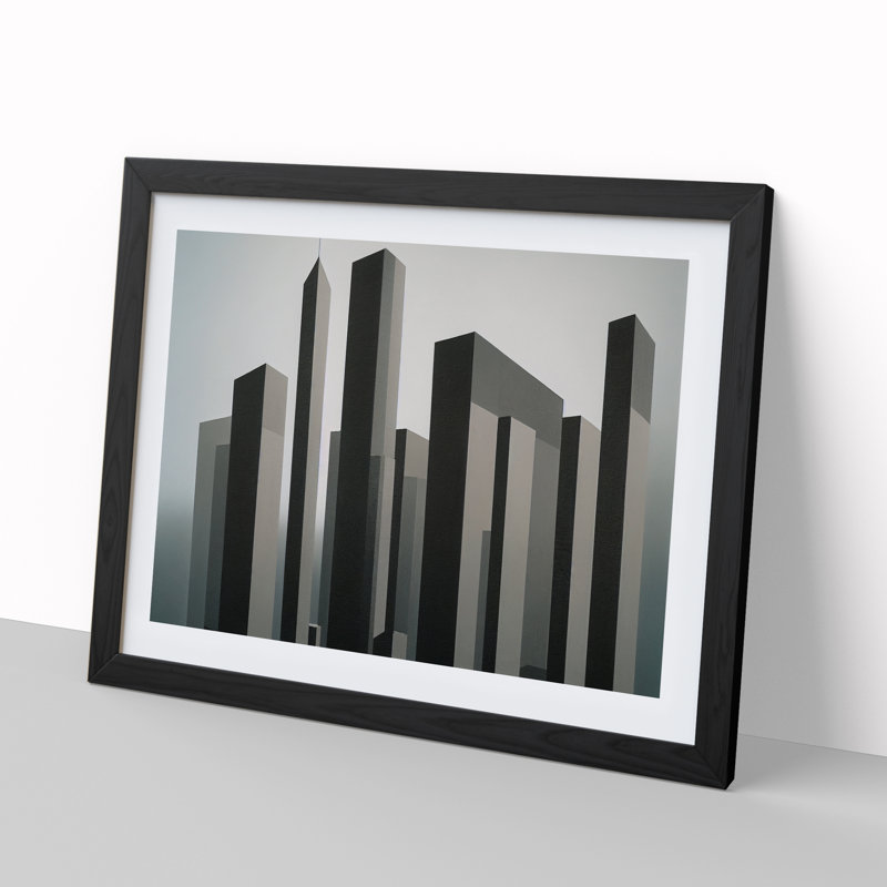 Elegant Skyline Architecture - Framed Print, Black , 34cm H x 46cm W x 2cm D