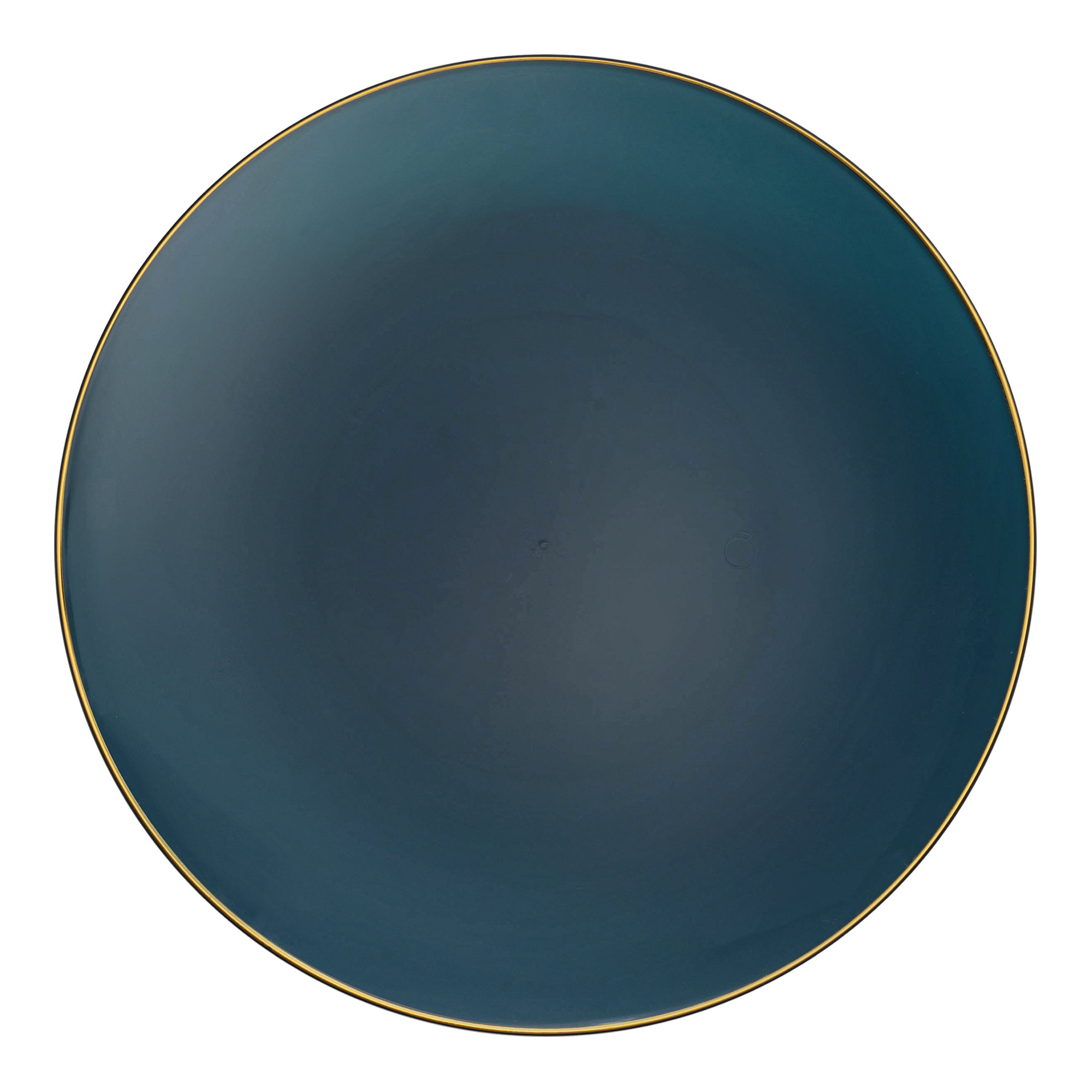 SmartyHadaParty Navy with Gold Rim Organic Round Disposable Plastic Appetizer/Salad Plates (7.5 ...