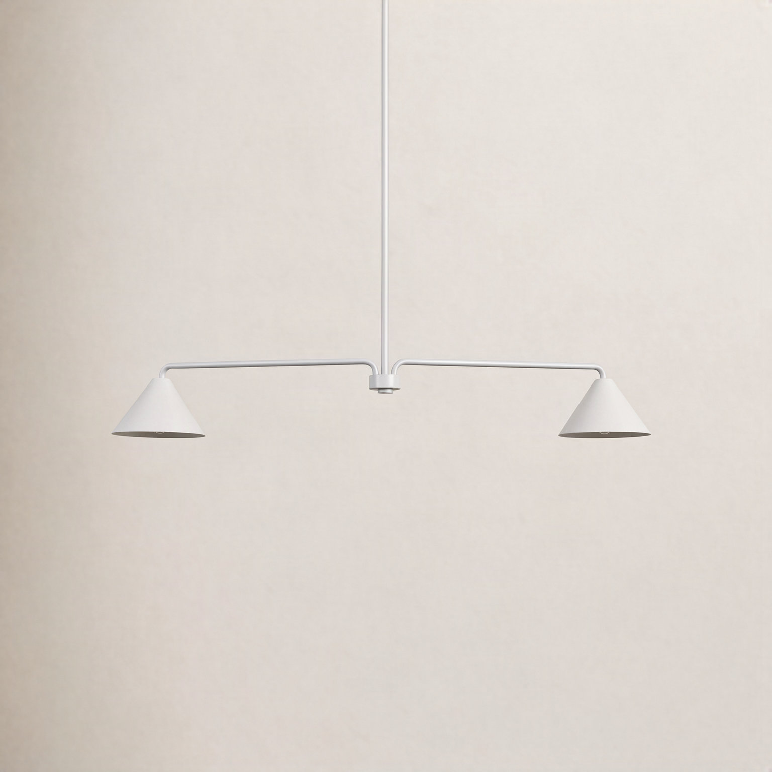 2 Light Pendant, White