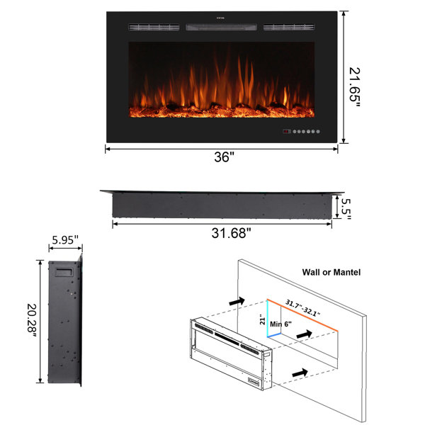 Symple Stuff Placerville 28'' W Electric Fireplace