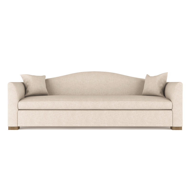 Canapé Horatio, Velours moelleux huître, H 33 po x l 96 po x P 40 po, Ébène