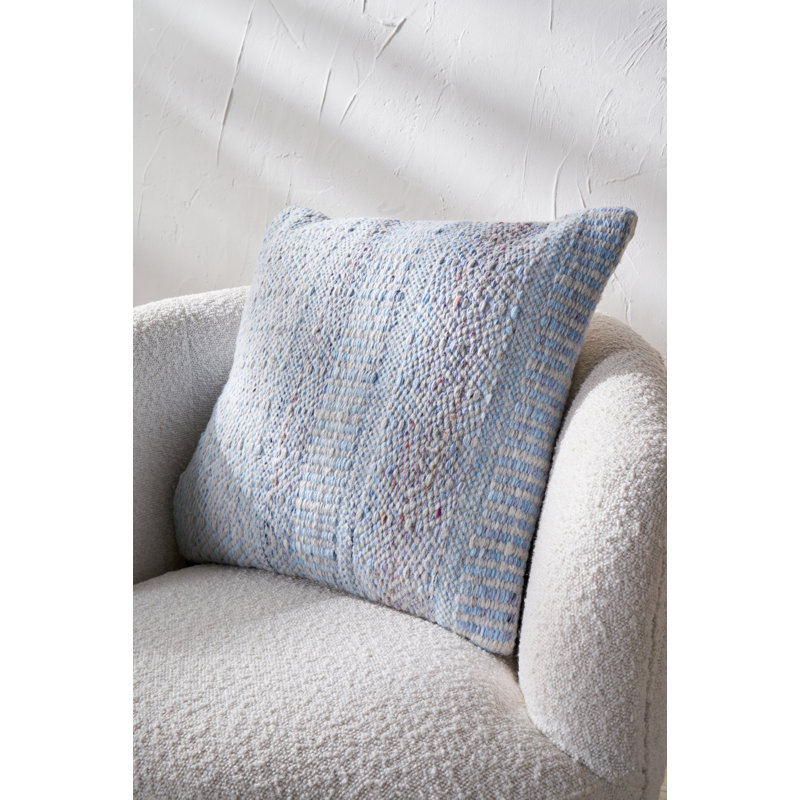 Indoor / Outdoor Geometric Square Cushion, Blue