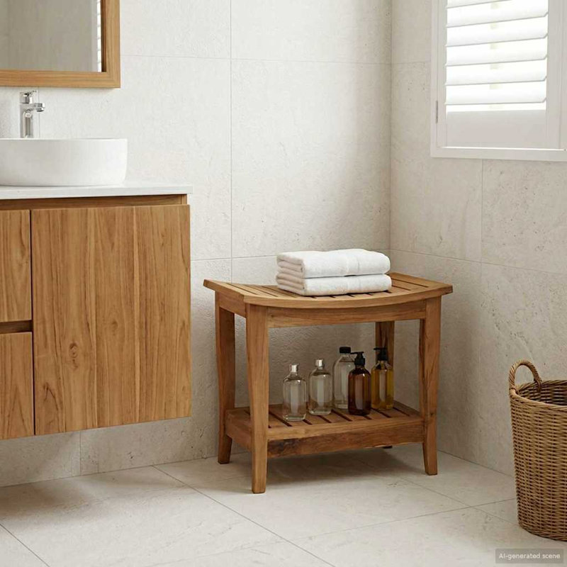 Solid Wood Bathroom Shelves