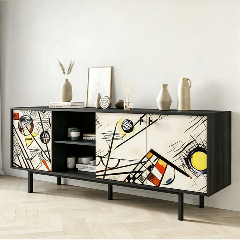 Artistic Painted Sideboard