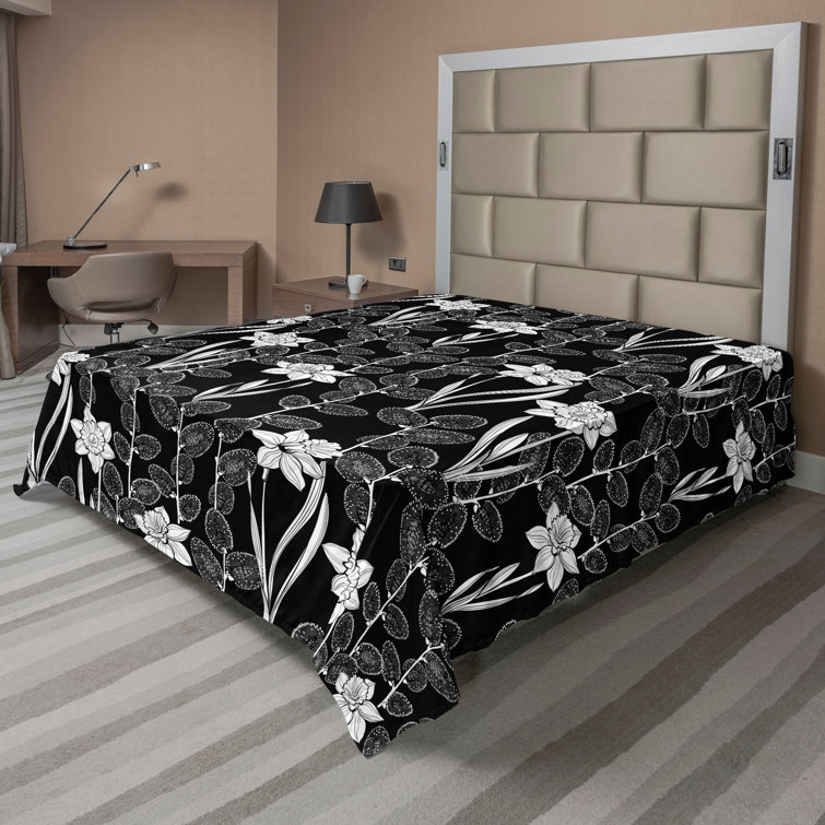 Drap plat à motif floral bohème Ambesonne