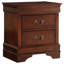 Chambre 2 Table de chevet - Finition cerisier brun, classique traditionnel avec 2 tiroirs pour