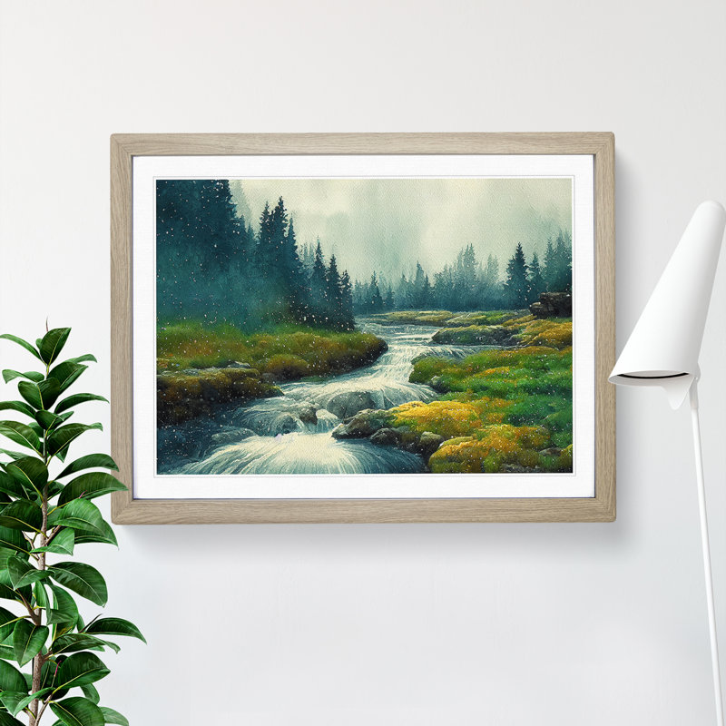 Forest Steam Vol.2 - Framed Print, 25cm H x 34cm W x 2cm D, Oak Framed
