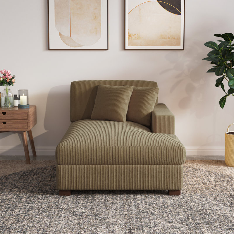 Milbrey Desborough Chaise Lounge, Beige, Right Hand Facing
