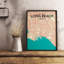 «Long Beach City Map», reproduction d'impression sur affiche en beige-24706073