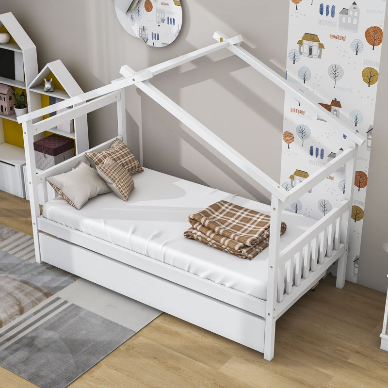 Wodera Bed with Trundle, White, Twin