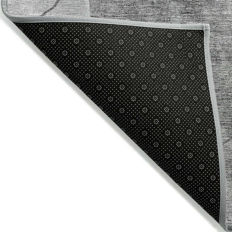 Tapis extérieur lavable abstrait gris anthracite 3 pi x 5 pi
