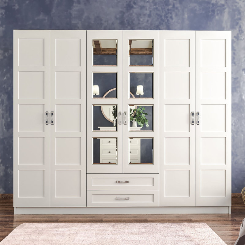 Vanek 6 Door Manufactured Wood Wardrobe